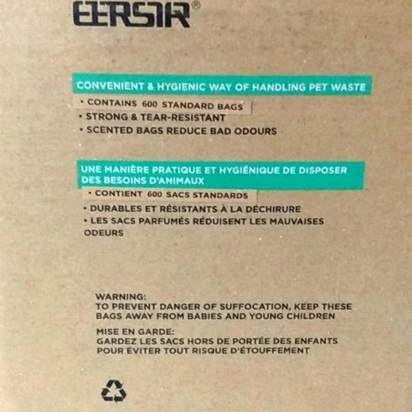 ETERSTAR ECO FRIENDLY PET WASTE BAGS 600 COUNT SIZE 13"-9"INCH NWT - Picture 4 of 8